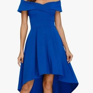 Elegant Blue Off-Shoulder Dress